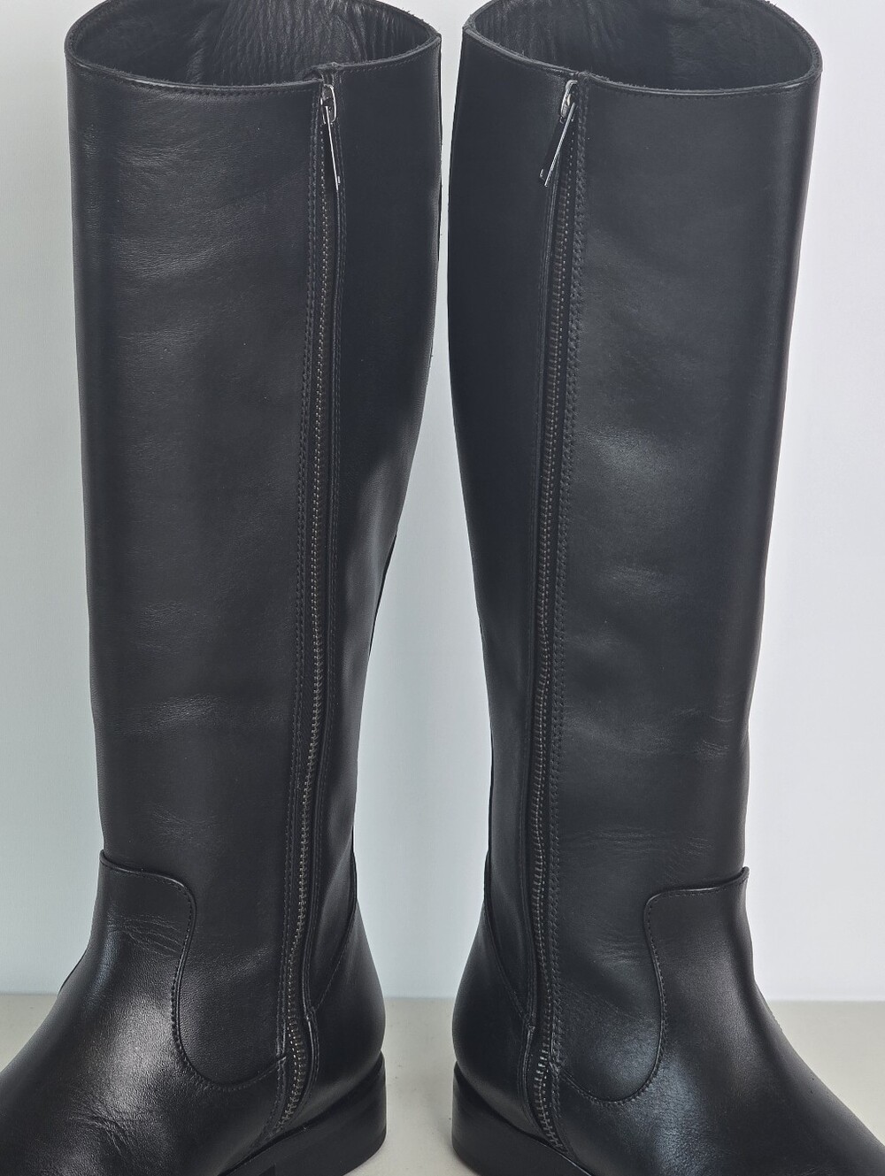 Thursday Boot Company Crown Zip-Up Black Leather Knee High Riding Boots Size 9 - Picture 6 of 15